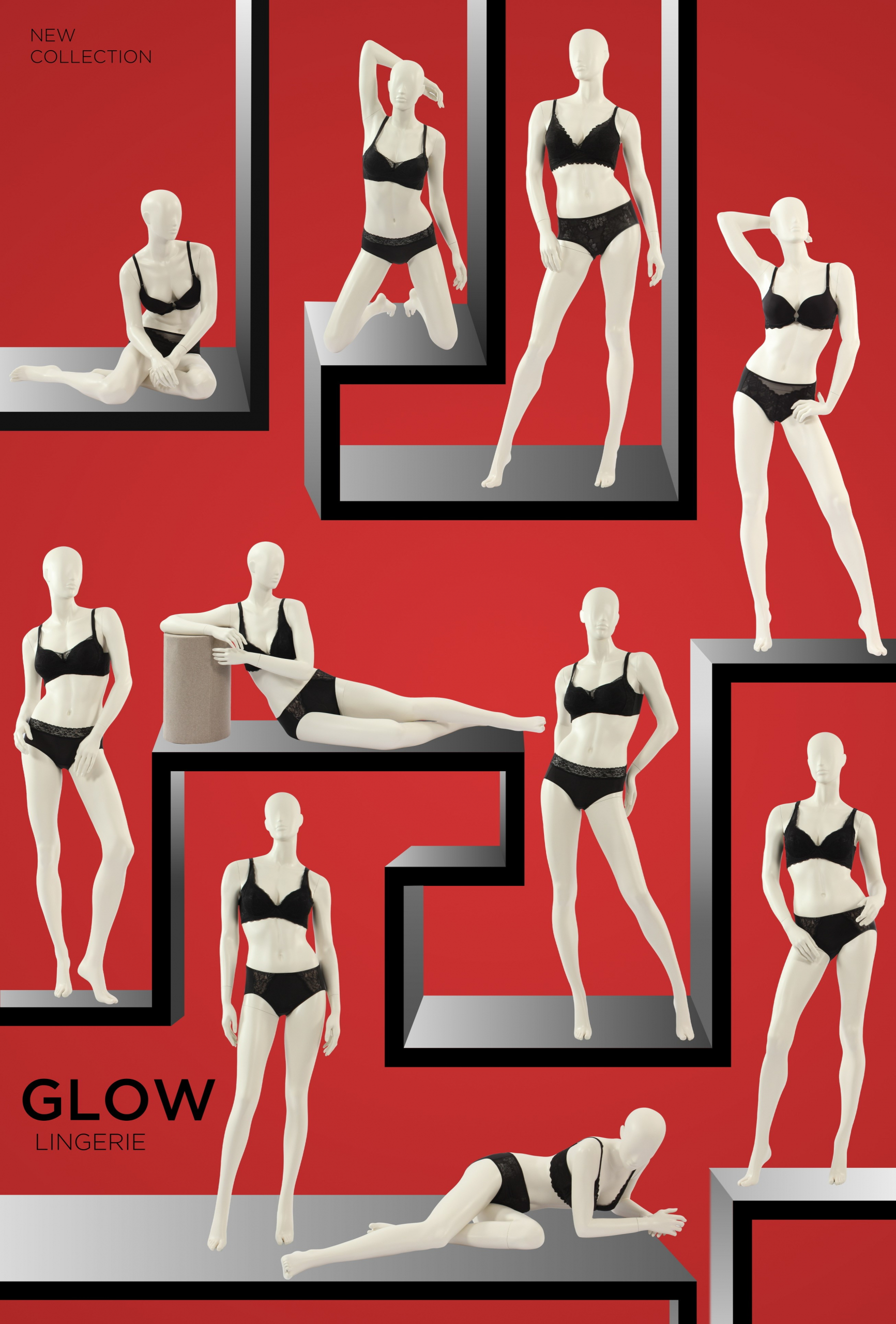 collection des mannequins GLOW, pour de la lingerie